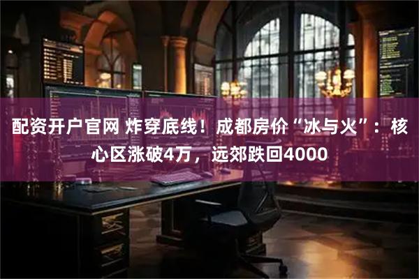 配资开户官网 炸穿底线！成都房价“冰与火”：核心区涨破4万，远郊跌回4000